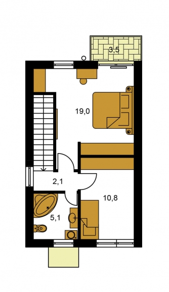Grundriss des Obergeschosses - TREND 264